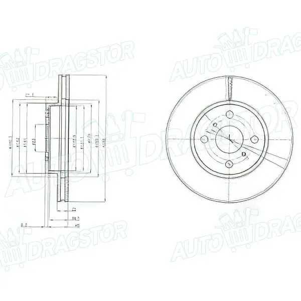 Kočioni diskovi TOYOTA YARIS (XP90), 06-11; 