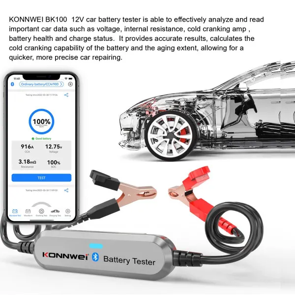 AKUMULATOR TESTER ZA VOZILA I MOTORE BLUETOOTH 