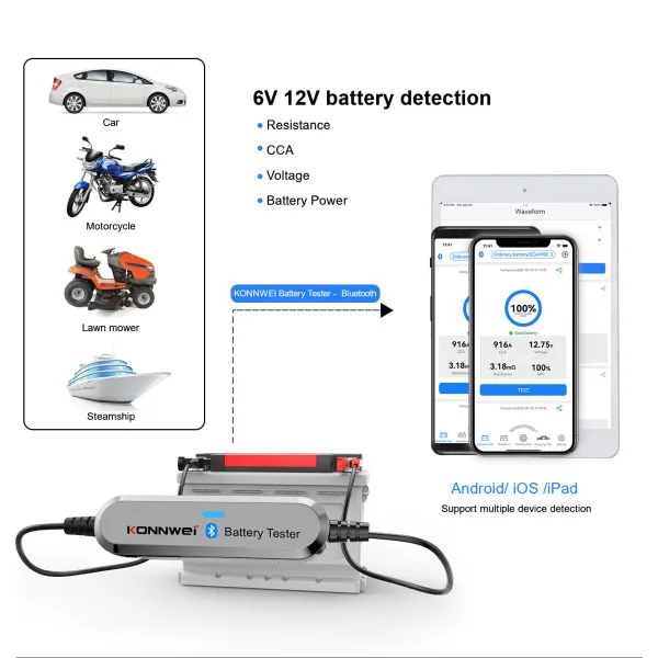 AKUMULATOR TESTER ZA VOZILA I MOTORE BLUETOOTH 