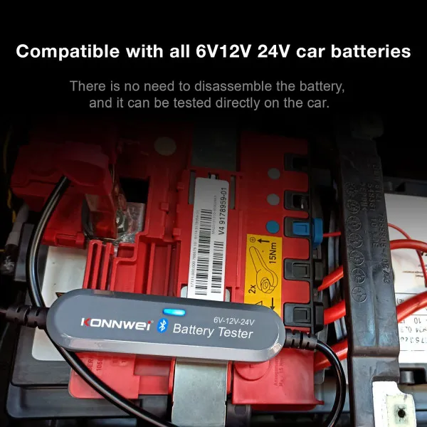 AKUMULATOR TESTER ZA VOZILA I MOTORE 6/12/24V BLUETOOTH 