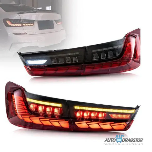 BMW 3 (G20, G80) Sedan 2018- DINAMIEKE LED CRVENO CRNE ŠTOP LAMPE OLED STYLE  SET 4KOM 