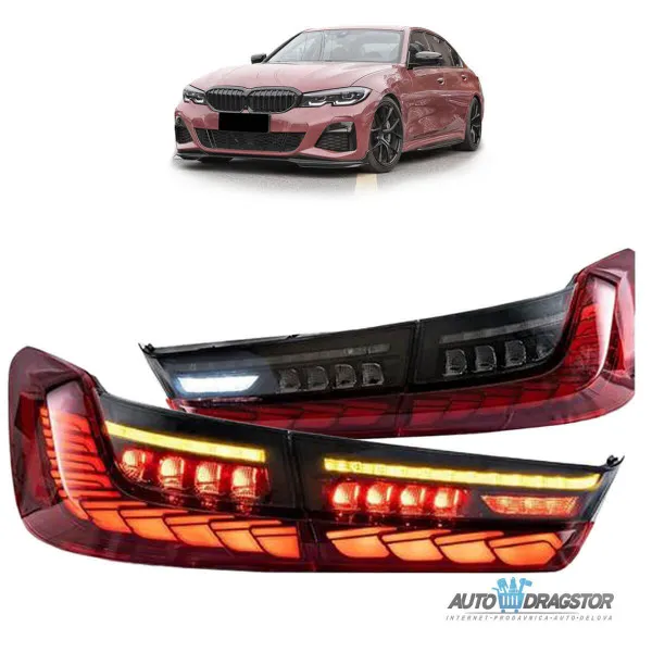 BMW 3 (G20, G80) Sedan 2018- DINAMIEKE LED CRVENO CRNE ŠTOP LAMPE OLED STYLE  SET 4KOM 