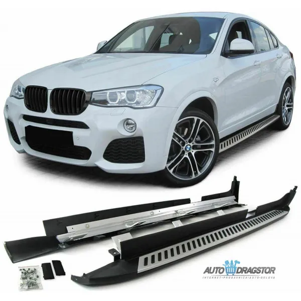 BMW X4 (F26) 2014-2018  ALUMINIJUMSKO BOČNO GAZIŠTE KOMPLET SA DELOVIMA ZA MONTAŽU-SET 