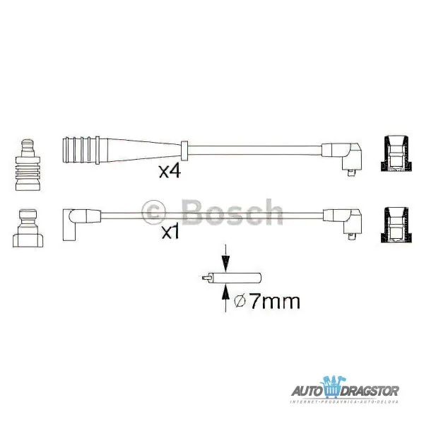 Kablovi svećica RENAULT 18 (134/135), 78-86; 21 (B48/K48), 86-94; 25 (B29), 84-89; ESPACE I (J11), 84-91; ESPACE II (J/S63), 91-96; 