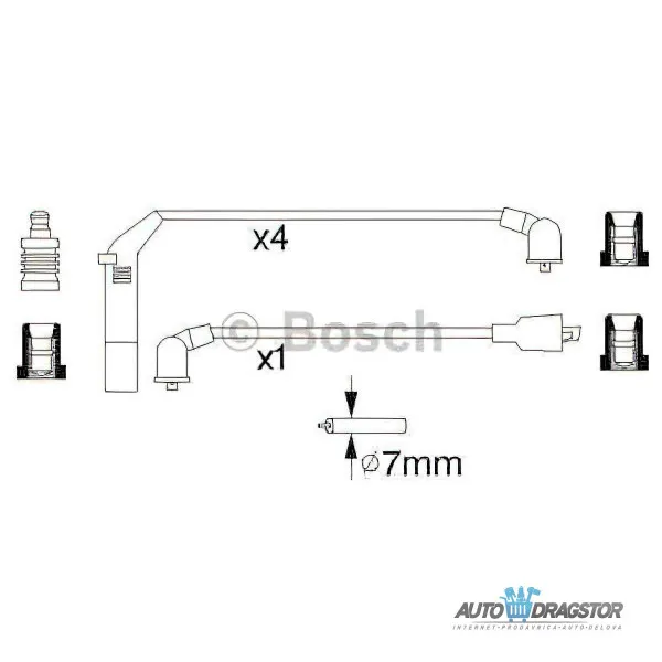 Kablovi svećica HYUNDAI EXCEL (X-2), 90-94; LANTRA, 90-95; PONY (X-2), 90-94; S-COUPE (SLC), 90-96; 