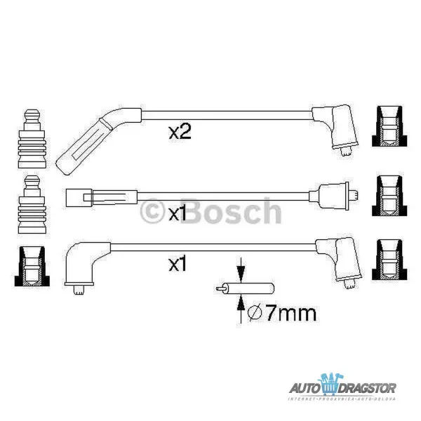 Kablovi svećica DAEWOO MATIZ I (KLYA/M100), 98-08; TICO (KLY3), 91-00; 