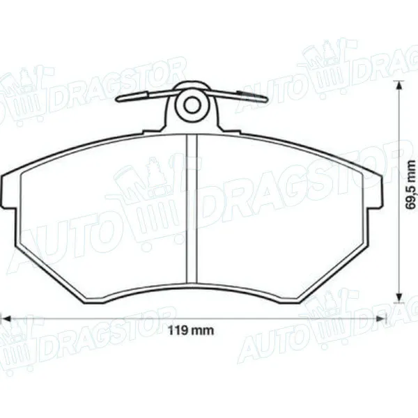Kočione pločice AUDI 100 (C3; 44), 82-90; 200 (C3; 44), 83-91; 80 (B2; 81/85), 78-86; 80 (B4; 8C; 8G), 91-00; 90 (B3; 89/8A/8B), 87-91; V8 (D1), 88-93; 