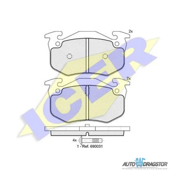 Kočione pločice RENAULT 19 (53), 88-96; CLIO I (B57/C57), 90-98; 