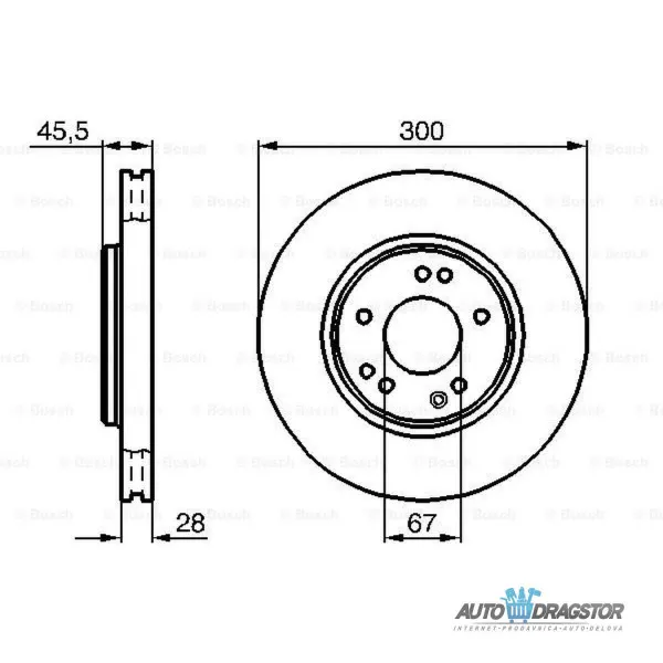 Kočioni diskovi MERCEDES 190 (W201), 82-93; SL-KLASSE (R129), 89-01; W124/E-KLASSE, 84-96; 