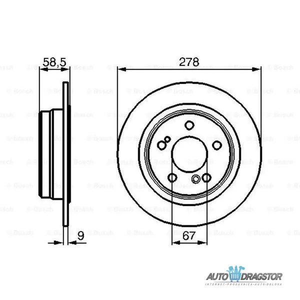 Kočioni diskovi MERCEDES 190 (W201), 82-93; SL-KLASSE (R129), 89-01; 