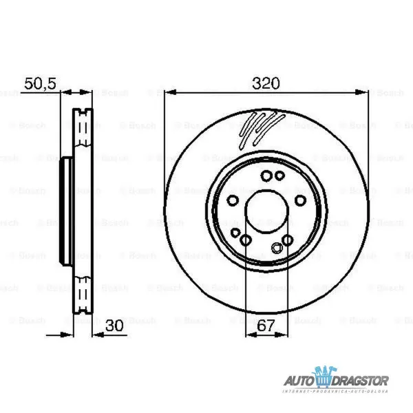 Kočioni diskovi MERCEDES SL-KLASSE (R129), 89-01; W124/E-KLASSE, 84-96; 
