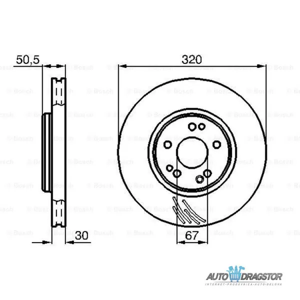 Kočioni diskovi MERCEDES SL-KLASSE (R129), 89-01; W124/E-KLASSE, 84-96; 