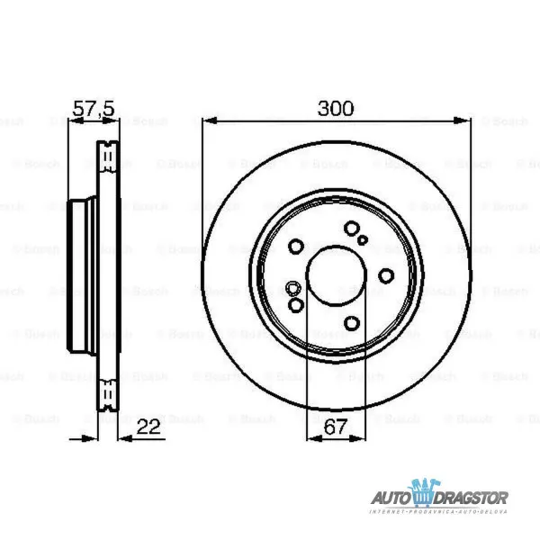 Kočioni diskovi MERCEDES E-KLASSE (W210), 95-03; SL-KLASSE (R129), 89-01; W124/E-KLASSE, 84-96; 