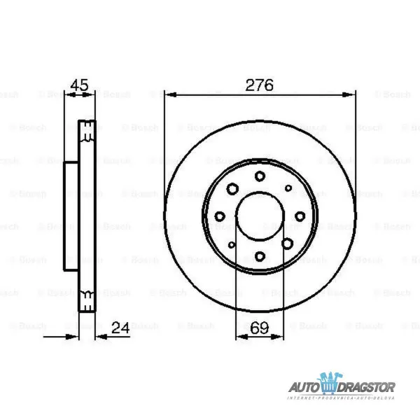 Kočioni diskovi MITSUBISHI GALANT (E50), 92-96; GALANT (EA0), 96-03; LANCER (CAO), 91-95; 