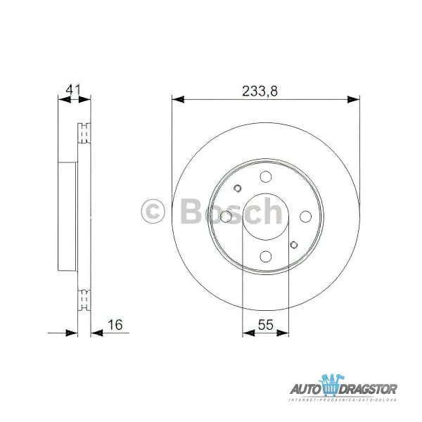 Kočioni diskovi DAIHATSU MOVE (L6/L9), 96-00; SIRION (M1), 98-05; YRV (M2), 00-06; 