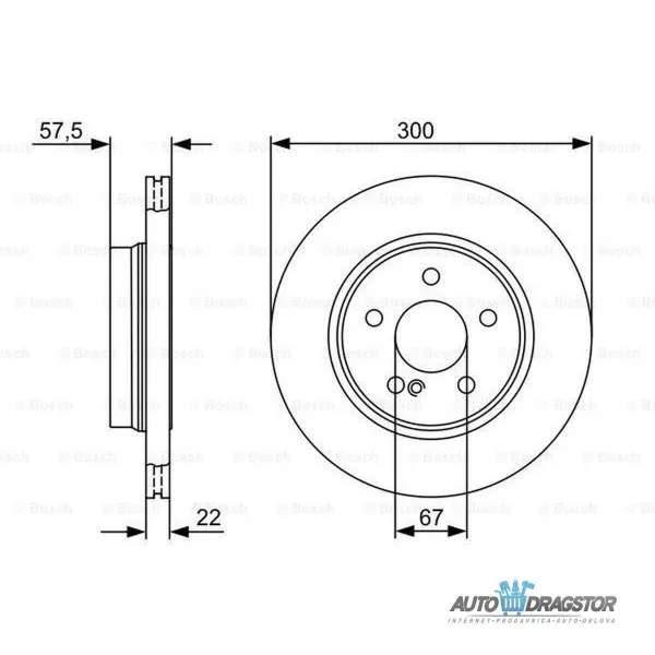 Kočioni diskovi MERCEDES C-KLASSE (W204), 07-14; C-KLASSE COUPE (C204), 11-15; E-KLASSE (W212), 09-16; E-KLASSE COUPE (C207), 09-; 