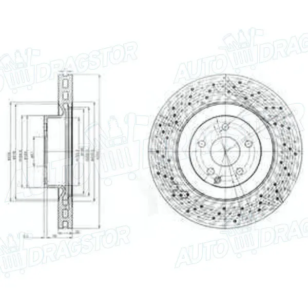 Kočioni diskovi MERCEDES CL-KLASSE (C216), 06-14; E-KLASSE (W211), 02-09; S-KLASSE (W221), 05-13; SL-KLASSE (R230), 01-11; 