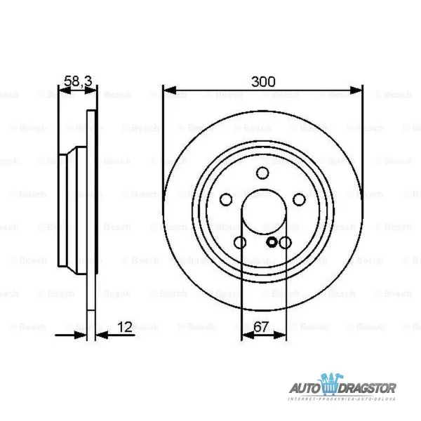Kočioni diskovi MERCEDES S-KLASSE (W221), 05-13; SL-KLASSE (R230), 01-11; 