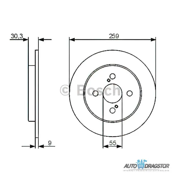 Kočioni diskovi TOYOTA IQ (AJ1), 09-; YARIS (XP90), 06-11; 