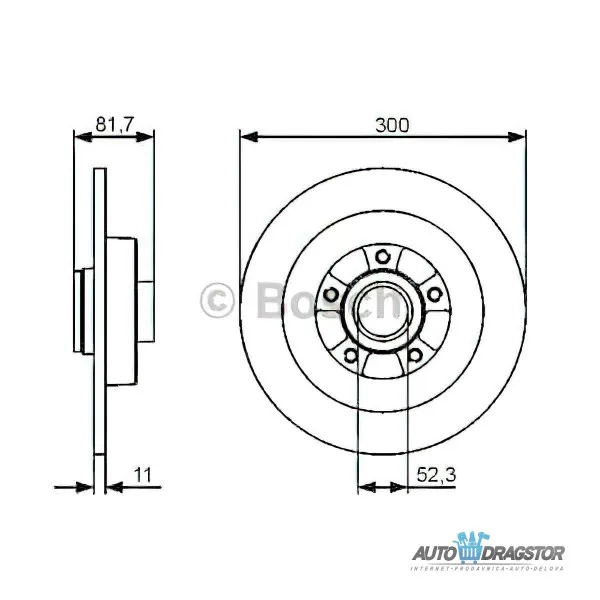 Kočioni diskovi RENAULT LAGUNA III (T), 07-15; LATITUDE (L70), 10-; 