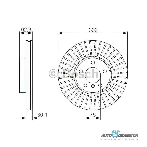 Kočioni diskovi BMW X5 (E70), 06-13; X5 (F15), 13-19; X6 (E71), 08-14; X6 (F16), 14-19; 