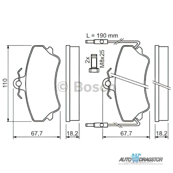 Kočione pločice RENAULT ESPACE II (J/S63), 91-96; 