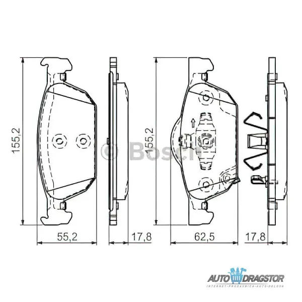 Kočione pločice HONDA ACCORD (CU2), 08-16; 