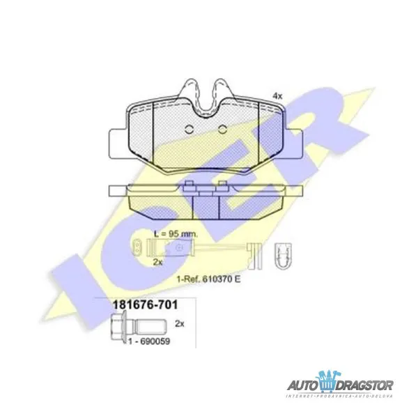 Kočione pločice MERCEDES VIANO (W639), 03-14; VITO (W639), 03-14; 