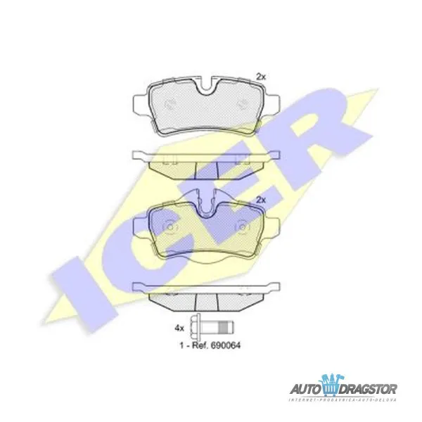 Kočione pločice MINI COOPER /CLUBMAN/CABRIO/ROADSTER/COUPE (R55/R56/R57/R58/R59), 07-15; ONE /CLUBMAN/CABRIO (R55/R56/R57), 07-15; 