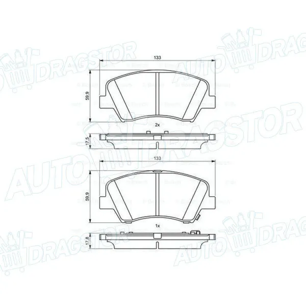 Kočione pločice HYUNDAI, KIA 