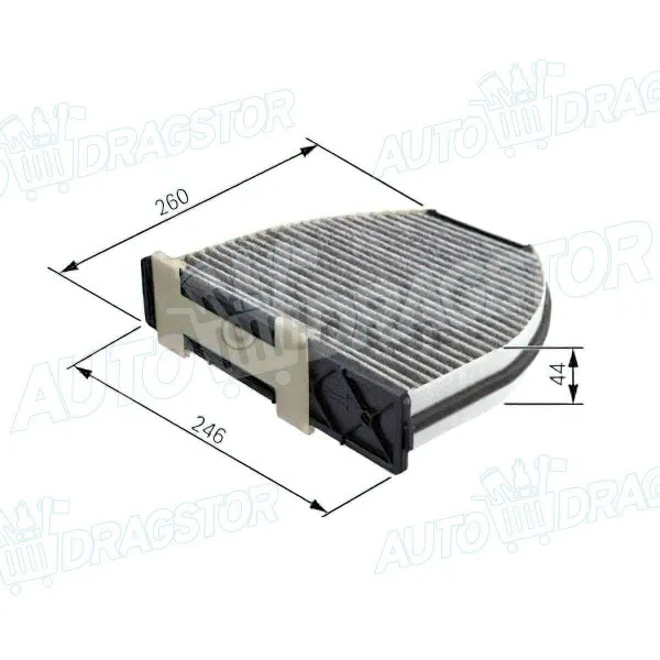Filter kabine sa aktivnim ugljem MERCEDES AMG GT, 14-; C-KLASSE (W204), 07-14; C-KLASSE COUPE (C204), 11-15; CLS-KLASSE (C218), 11-18; E-KLASSE (W212), 09-16; E 