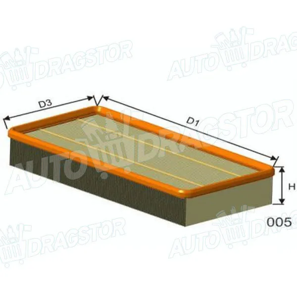 Filter vazduha MERCEDES VIANO (W639), 03-14; VITO (W639), 03-14; 