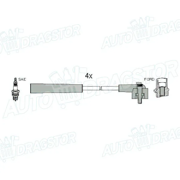 Kablovi svećica FORD ESCORT VII (GAL/AAL/ABL/ALL/AFL), 95-00; FIESTA (JAS/JBS/JVS), 95-02; 