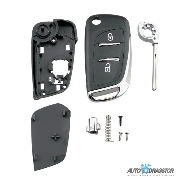 KUĆIŠTE OKLOP KLJUČA 2 dugmeta ZA PEUGEOT/CITROEN HU83 MODIFIKACIJA 