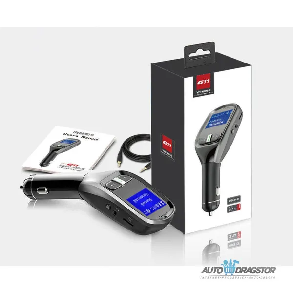 FM PREDAJNIK (TRANSMITER), USB PUNJAČ, 2 USB ULAZA, BLUETOOTH 5.0, MP3/WMA 