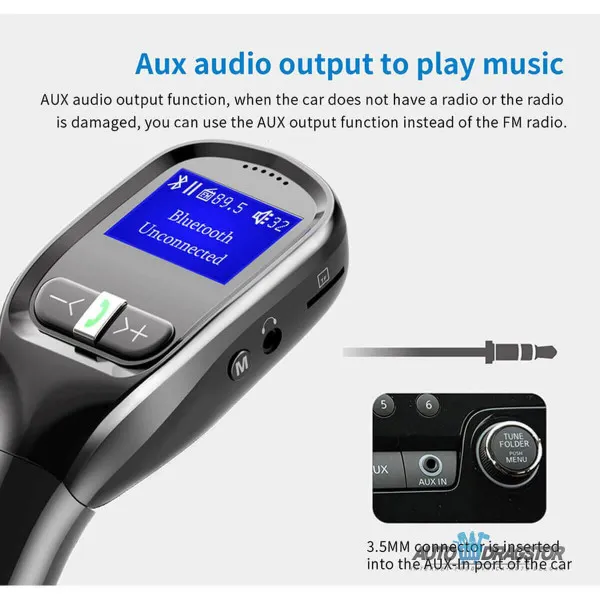 FM PREDAJNIK (TRANSMITER), USB PUNJAČ, 2 USB ULAZA, BLUETOOTH 5.0, MP3/WMA 