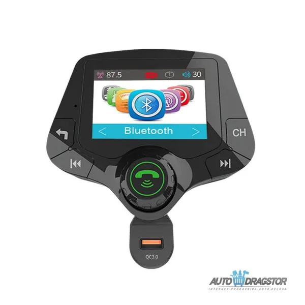 FM PREDAJNIK (TRANSMITER), 2 USB ULAZA,PUNJAČ ZA BRZO PUNJENJE, BLUETOOTH 5.0,MP3/WMA/WAV 
