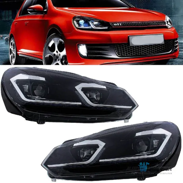 VW GOLF 6 2008-2012 FAROVI ZATAMLJENI SA MOTOROM ZA PODEŠAVANJE FAROVA GOLF 7.5 LOOK-SET 2KOM 