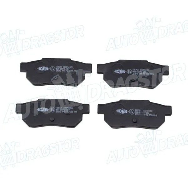 Kočione pločice HONDA ACCORD (BA/CA), 85-89; CIVIC (EC/ED/EE), 87-91; CRX (ED9/EE8), 87-92; PRELUDE (BA), 87-92; 