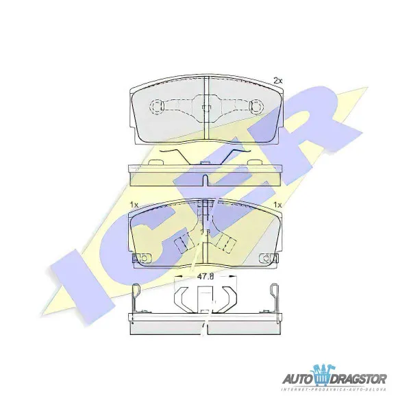 Kočione pločice DAIHATSU APPLAUSE (A101), 97-00; APPLAUSE (A101,A111), 88-97; CHARADE (G100/101/G102), 87-94; 