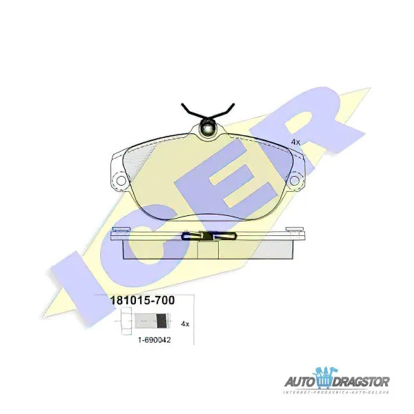 Kočione pločice VOLVO 700 (704/744/745/764/765/780), 81-92; 940/960, 90-97; S90, 97-98; V90, 97-98; 