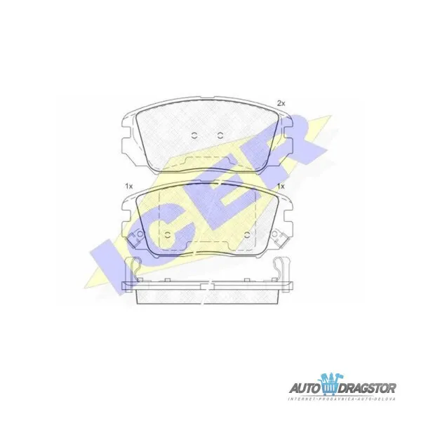 Kočione pločice HYUNDAI GRANDEUR (HG), 11-; GRANDEUR (TG), 05-11; SONATA (NF), 05-10; TUCSON (JM), 04-10; 