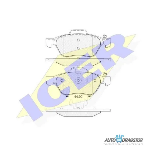 Kočione pločice RENAULT CLIO III (R0/1), 05-14; LAGUNA III (T), 07-15; MEGANE II (M), 02-08; SCENIC II (JM), 03-09; TWINGO (N), 07-14; WIND, 10-; 