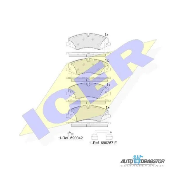 Kočione pločice LAND ROVER DISCOVERY (TAA), 09-16; RANGE ROVER (LS/LM), 02-12; RANGE ROVER SPORT, 06-13; 
