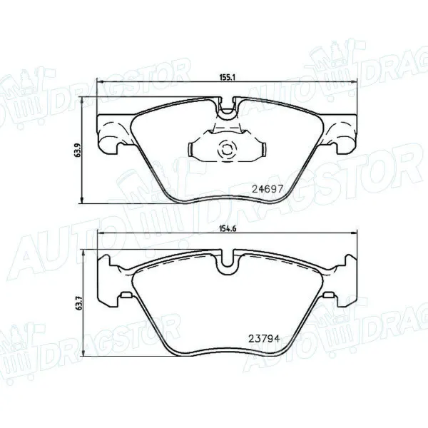 Kočione pločice BMW 5 (F10/F11), 10-17; 5 GT (F07), 09-17; 