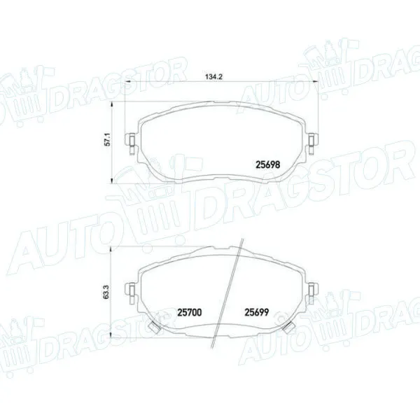 Kočione pločice TOYOTA AURIS (E18), 13-19; COROLLA (E170), 13-19; 