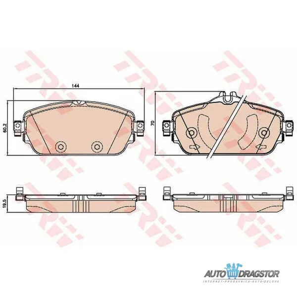 Kočione pločice MERCEDES C-KLASSE (W204), 07-14; C-KLASSE (W205), 14-; E-KLASSE (W213/C238), 16-; 