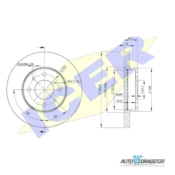 Kočioni diskovi NISSAN ALMERA (N15), 95-00; SUNNY (N13), 86-91; SUNNY (N14/Y10) 91-94; 
