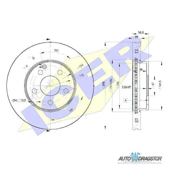 Kočioni diskovi MERCEDES E-KLASSE (W211), 02-09; E-KLASSE (W212), 09-16; 