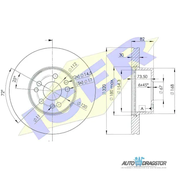 Kočioni diskovi MERCEDES CL-KLASSE (C140), 92-99; S-KLASSE (W140), 91-98; 